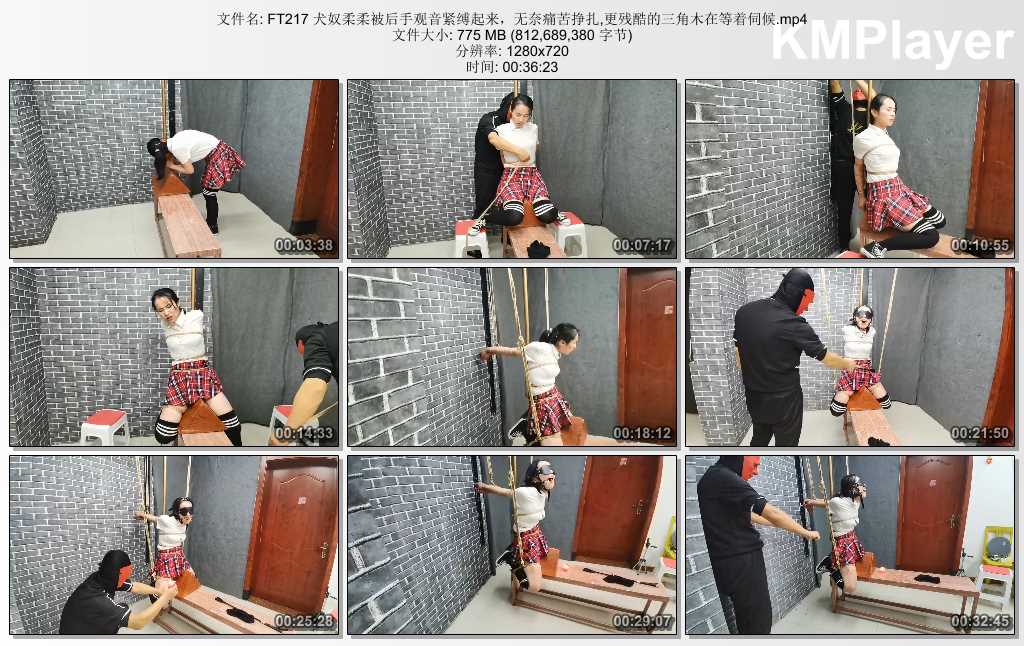 FT217 犬奴柔柔被后手观音紧缚起来，无奈痛苦挣扎,更残酷的三角木在等着伺候.mp4_thum.jpg