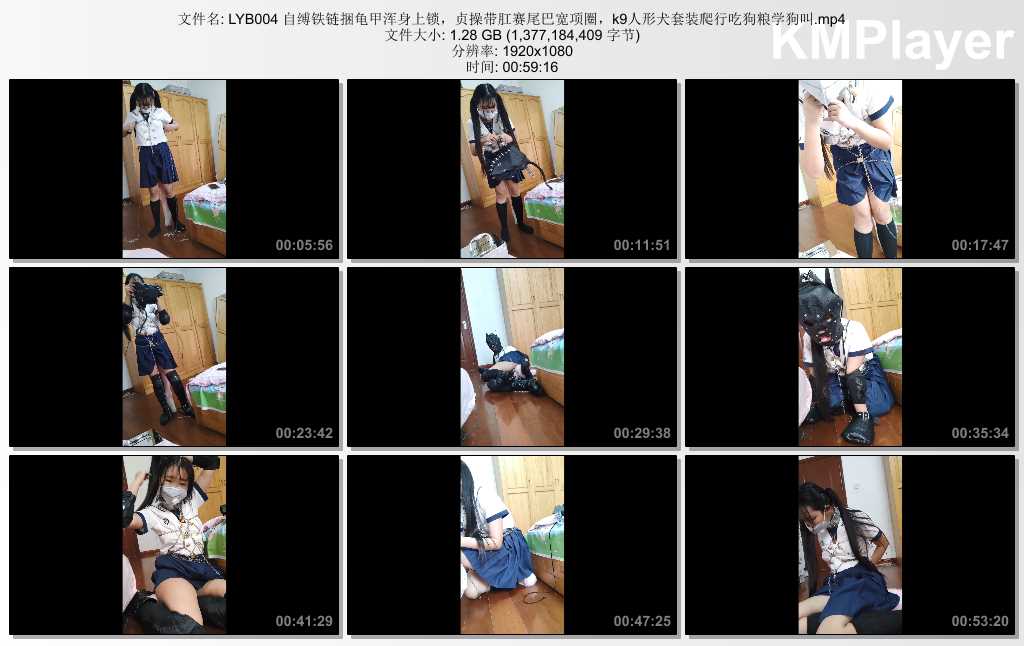 LYB004 自缚铁链捆龟甲浑身上锁，贞操带肛赛尾巴宽项圈，k9人形犬套装爬行吃狗粮学狗.jpg