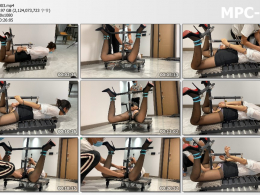 涵涵特辑 涵涵教师装 调教刑架K9拘束架驷马固定架yang具固定 口枷口水直流快乐棒高C