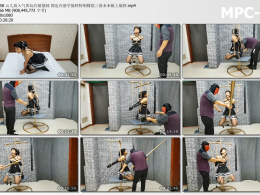 HD飞天原创_云儿放入气体玩具被强制 固定在悬空旋转特制橡胶三角木木板上旋转