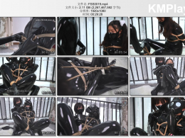 FSS工作室_乳胶百合 短发妹调教双马尾乳胶小姐姐 海老缚 袭胸 强高 防毒面具呼吸抑置 拼死挣扎逃脱不能