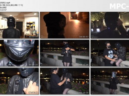 闪闪工作室_黑胶头套深夜户外 呼控游戏中被路人发现