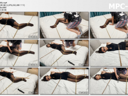 涵涵特辑_床上固定 快乐棒和蜘蛛杆双管齐下爽翻天