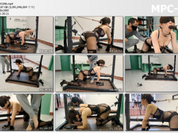 浅浅原创_金属拘束架系列06 麻绳来回拉扯着头发和钢沟 让m苦不能言