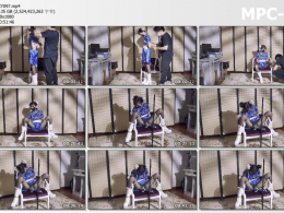 绿帽学院 春丽COSplay M字腿 强制GC 拘束固定