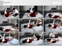 涵涵特辑 调教纪实01 欧式直臂反吊 分腿吊强震强高刺激 调教完再用铆钉直接把脚铐