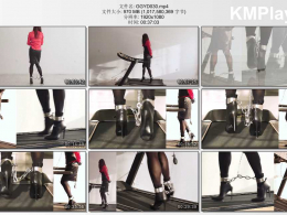 高跟遇到跑步机_银色重镣禁锢的红衣黑裙超高跟+充气GS、TD、电击器与跑步机