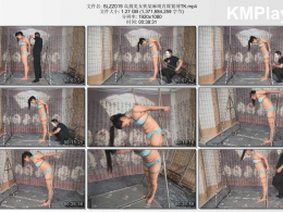 撒琅制造_高挑美女铁架麻绳直臂紧缚TK