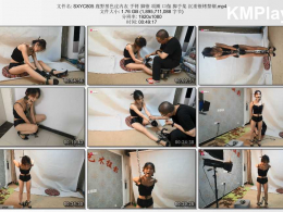 随心原创_鹿野黑色皮内衣 手铐 脚镣 项圈 口伽 脚手架 沉重镣铐禁锢