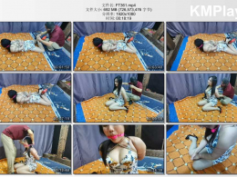 HD飞天原创_初次和圈内知名模特李然合作，直接来个驷马在来个超紧缚五花大绑，但经不