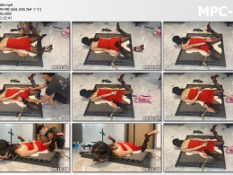 涵涵特辑 圣诞装黑丝高跟 小床固定 炮J高C