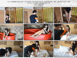 阿木原创_bunny超美超可爱萌妹子被吊铐 戴口球反铐 绳缚绑腿 板铐 链铐 asp手铐全部用上