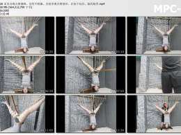 HD飞天原创_柔柔双绳直臂捆绑 觉的不刺激 直接多绳直臂倒吊 在加个玩具 搞的她浑