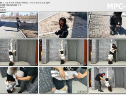 HD飞天原创_云儿连体铐极不情愿户外游玩 回去直接倒吊起来