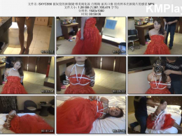 随心原创_被奴役的新娘02 唯美绳化妆 白棉绳 面具口塞 很有种本庄新娘片的感觉