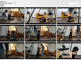 浅浅原创_充气口塞带管收集口水 情趣衣后手抱头拉扯股绳