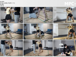 涵涵特辑 欧式直臂吊肘 分腿站立很虐 大腿肉眼可见的颤