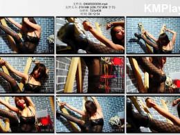 DK13美束馆_朴嘉熙 口球+连体网袜+X镣铐的完美结合