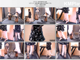 高跟遇到跑步机_铐镣紧锁的性感金色凉高与跑步机