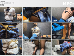 雨辰工作室_小Q（小犬）立柱绑F TJ 立柱捆绑 强高 K9 TK 鞭打 日式 股绳 黑丝 纹身