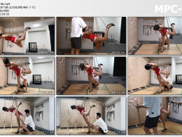 涵涵特辑_蒙眼堵嘴单腿悬吊 把小m捆绑起来 单腿悬吊 筋膜枪刺激 大腿止不住的颤抖