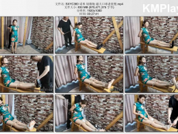 随心原创_诺米 绿旗袍 超大口球老虎凳