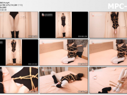 九尾少女_黑色形体服 油光白丝大长腿