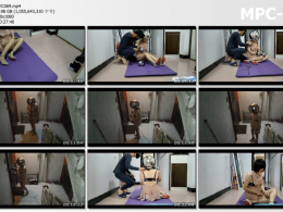 浅浅原创_刺激的门口放置 锁上手环脚环金属头套手套 拉到门口用链子锁在楼道