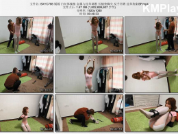 随心原创_媛媛 白丝体操服 金属与皮革调教 长腿垫脚尖 反手吊铐 皮革拘束SP