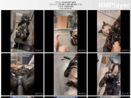 JIOJIO原创_胶衣犬奴调教 前后被塞入玩具 被丢在厕所里