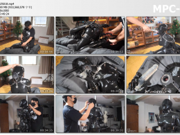 闪闪工作室_全自动乳胶人形口器 - 极细呼吸孔头套的极限制息