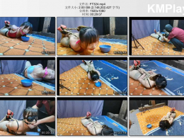 HD飞天原创_悦儿4公分口球直臂放置，觉得不过瘾再换一个5公分口球继续放置