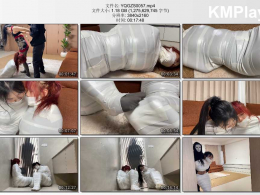 云雀工作室_被入室抢劫的美丽母女 下集 超人气漫画完美复刻 双人木乃伊捆绑蠕动 求救只有一墙之隔