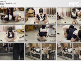 缚予原创_你的女神我的狗系列之慕狗薇薇驯化记 口枷舌头伸出 K9跪爬 牵引爬行训练