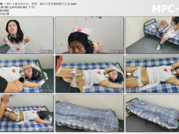 HD飞天原创_丁琪护士服吊带白丝 背铐 10公斤重型脚镣跪立行走