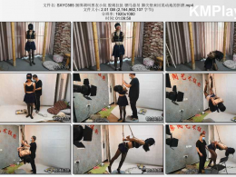 随心原创_捆绑调教黑衣小奴 股绳拉扯 驷马悬吊 脚尖垫来回晃动地的折磨