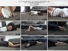 灰鸟原创_靓模文之雅手指脚趾扎带捆绑堵嘴挣扎