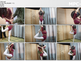 象人工作室_白丝体操服 极限弓形单脚缚