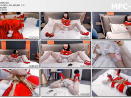 嗷大喵工作室_圣诞快乐 日式紧缚展示 口球 强制M开腿捆 