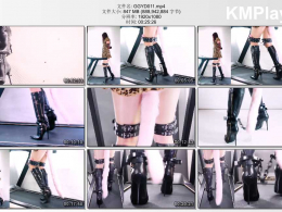 高跟遇到跑步机_短裙下的NZ超高细跟长靴与3公斤重镣五花在跑步机上