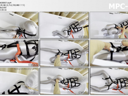 Lebao工作室_【恋物癖大小姐调教实录II】无内真空银色紧身衣大小姐被绑架束缚 强制无法呼吸失神