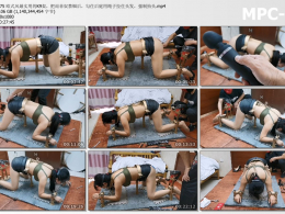 HD飞天原创_欧式风最实用的K9架 把雨菲奴禁锢后 勾住后庭用绳子拉住头发 强制抬头