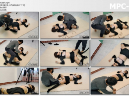 浅浅原创_被固定在木板01 超震撼的电钻锁死 铁环禁锢放置挣扎