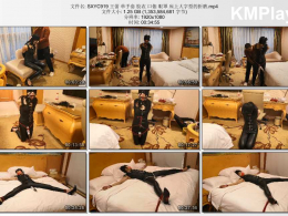 随心原创_王蕾 单手套 胶衣 口伽 眼罩 床上大字型的折磨