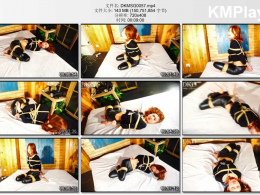 DK13美束馆_小宝黑皮裤捆绑挣扎