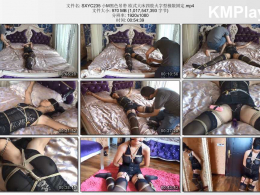 随心原创_小M黑色吊带 欧式大床四肢火字型极限固定