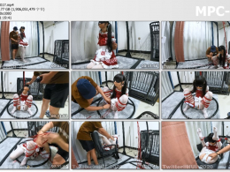 HUI原创 可爱的潼潼 红绳红色女仆装 被电的嗷嗷叫