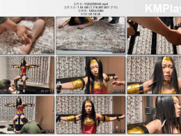 云雀工作室_中陷阱的神奇女侠 主演韩玉 定身 挠脚心 电击 足控 鞭子抽打 刑架固定