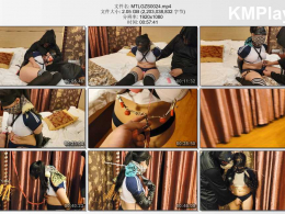 曼陀罗工作室_被乳夹掌控的小姐姐 皮革单手套 拘束皮具 牵引绳 制服