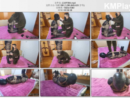 我的媳妇_连身黑丝 胶带包头 驷马吊绑